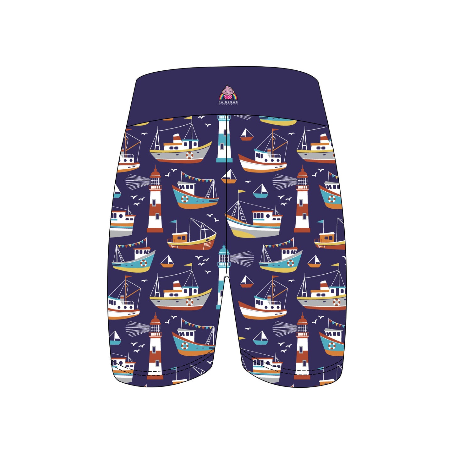 Last Chance - Out To Sea Women's Active Shorts - Size 8-10