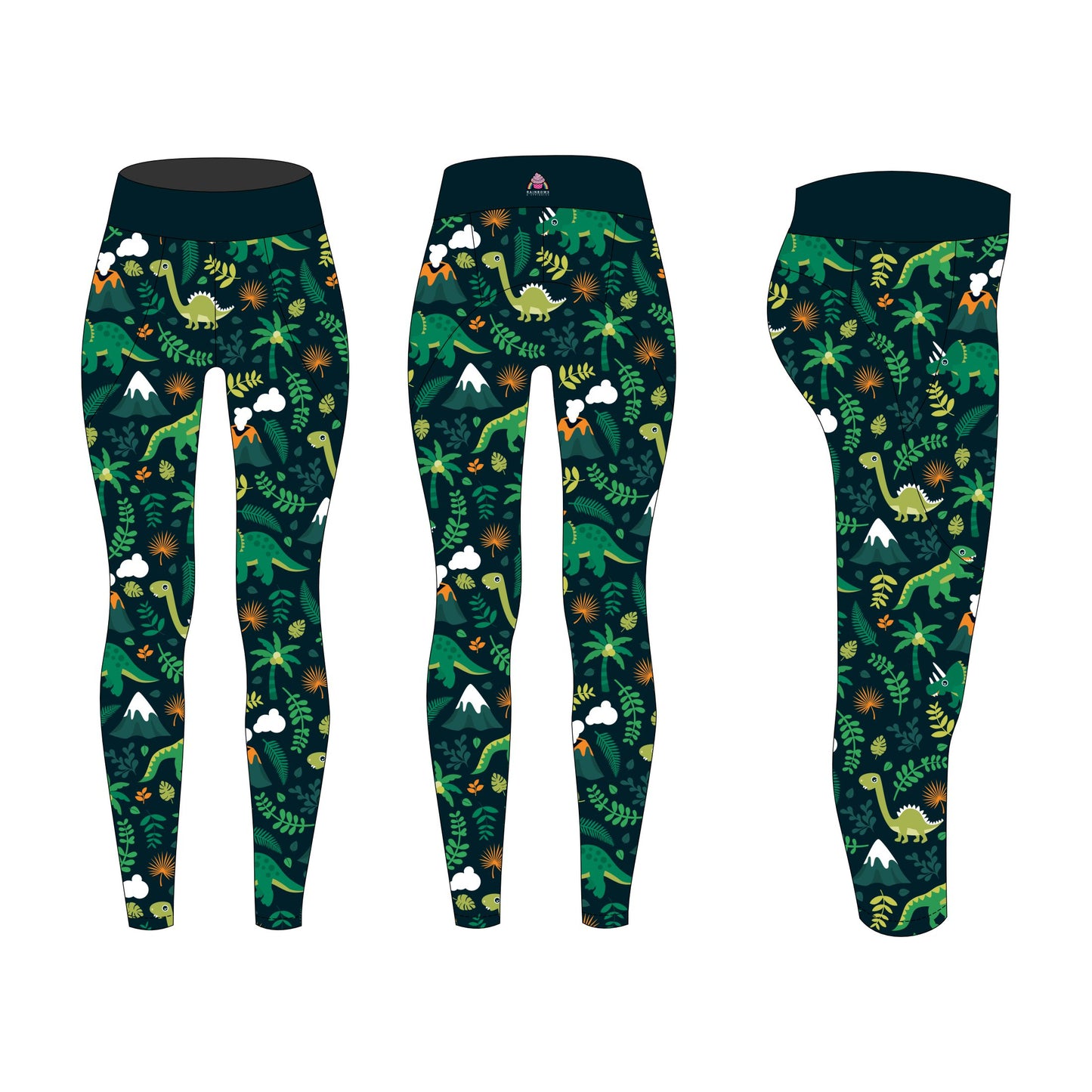 Dino & Volcano Women's Activewear Leggings