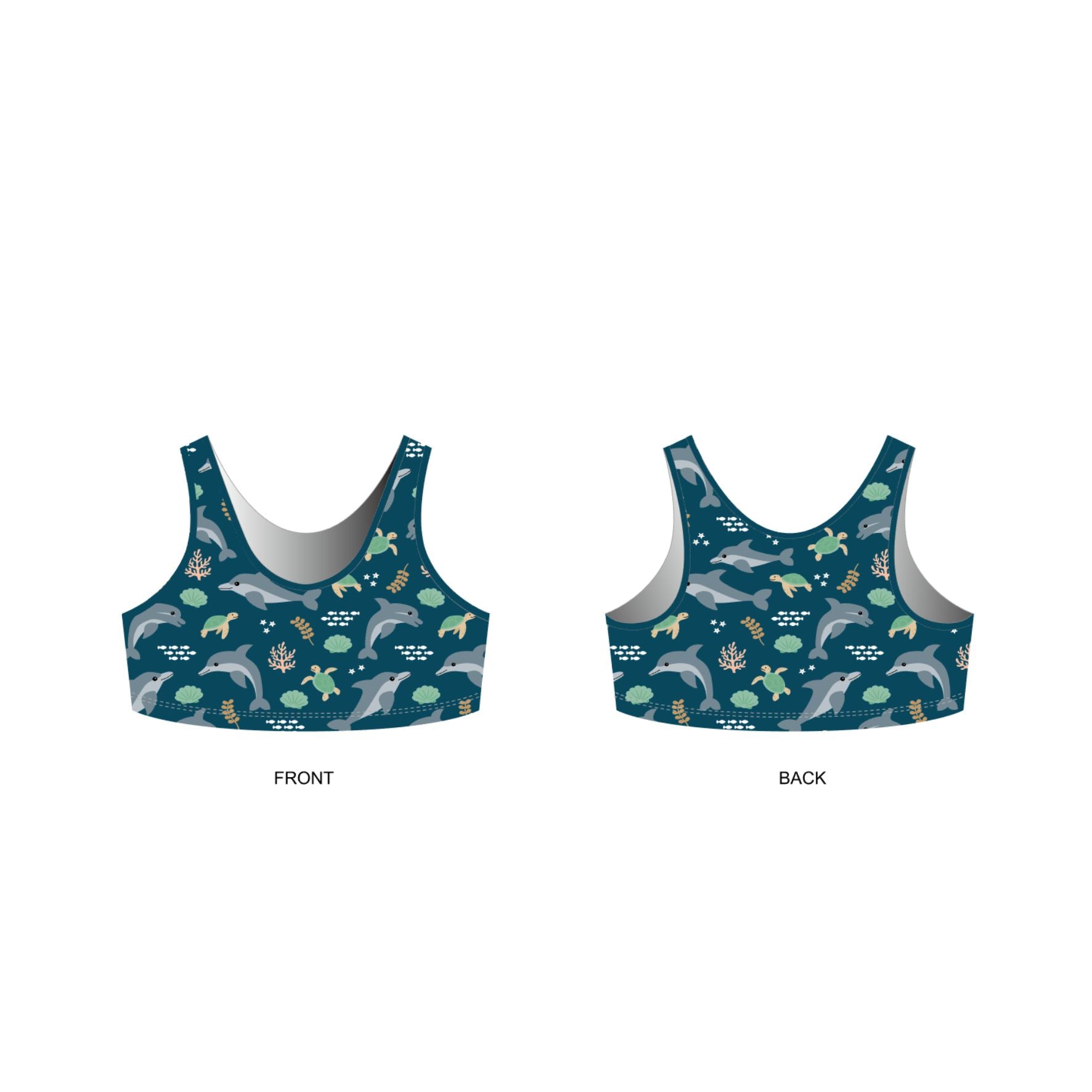 Dolphin & Turtle Sports Bra – Rainbows & Sprinkles