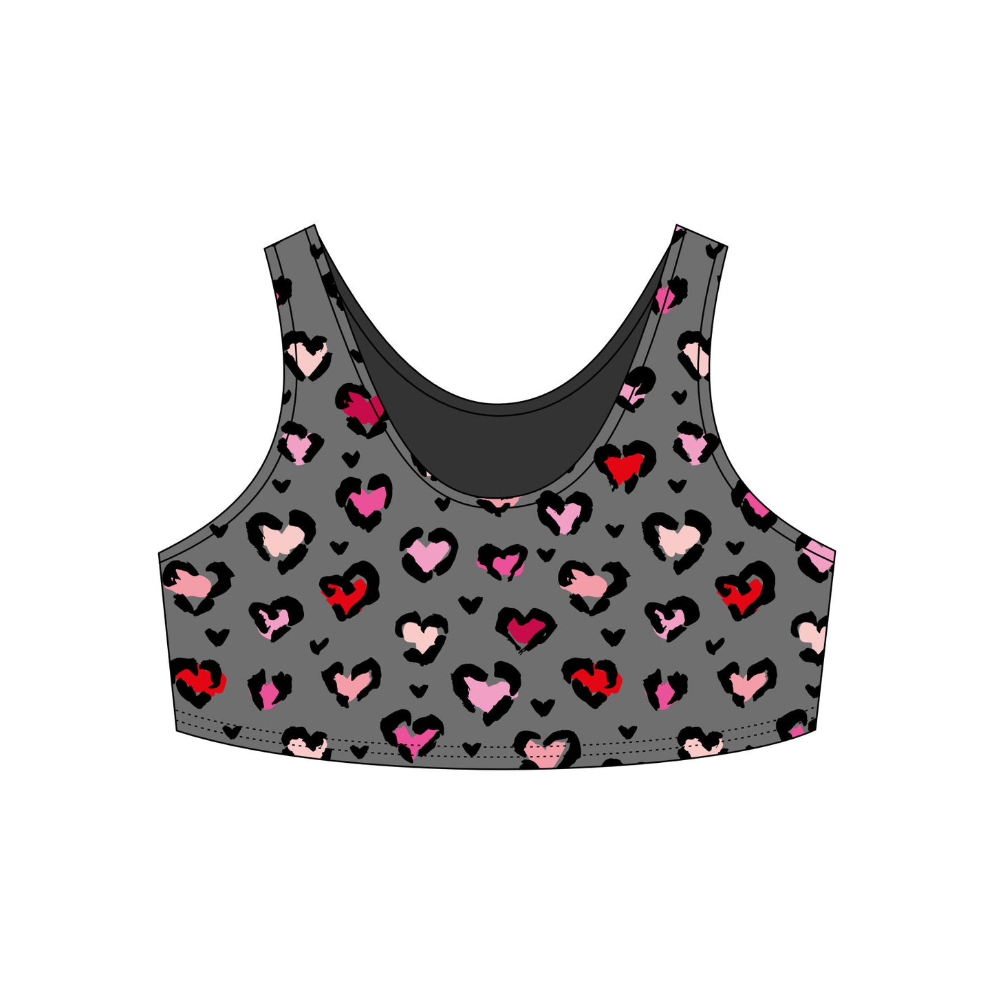 Leopard Hearts Sports Bra