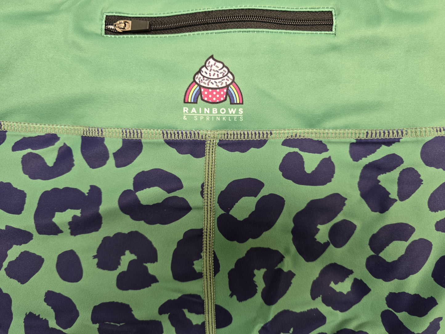 Green & Navy Leopard Women’s Activewear Leggings