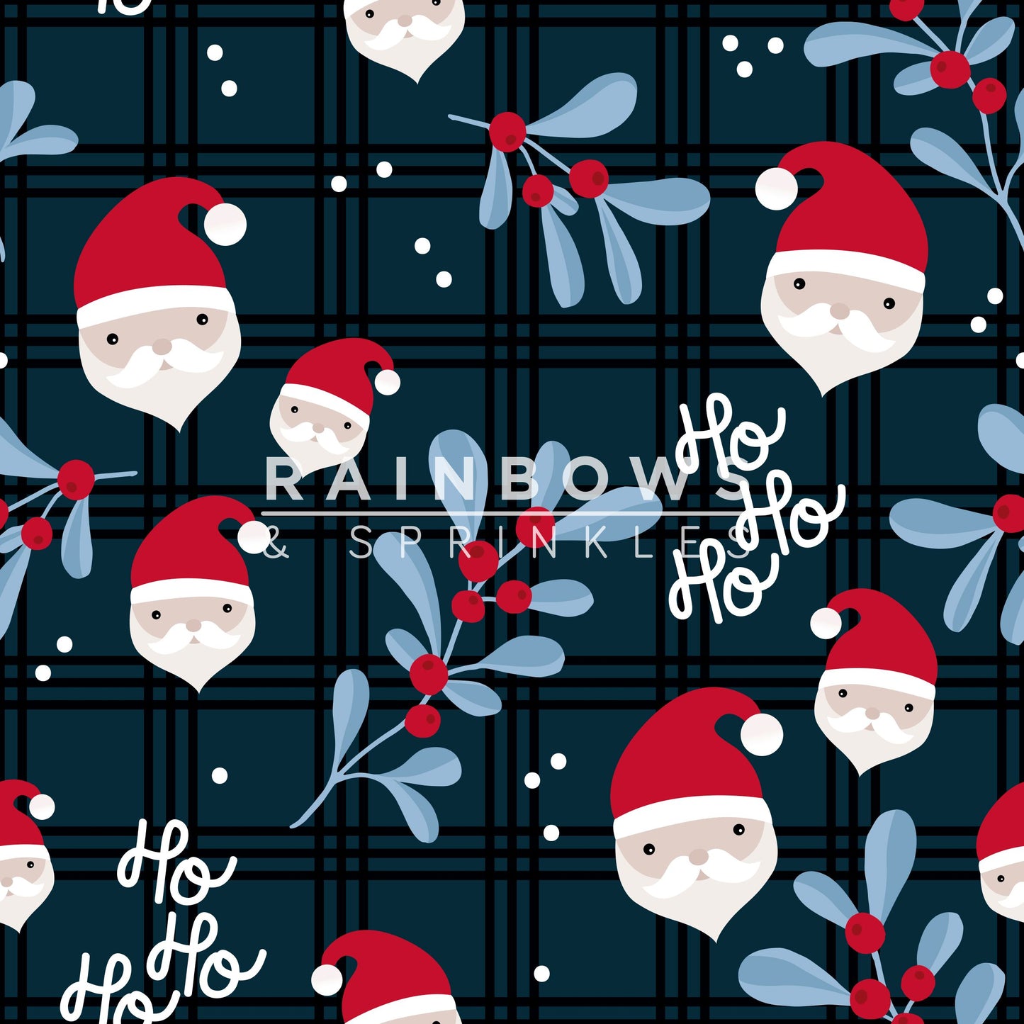 Santa Hat & Mistletoe Children's Cotton Jersey Leggings