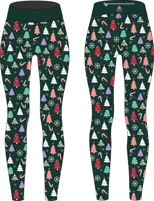 Christmas Trees & Candy Canes Women's Activewear Leggings