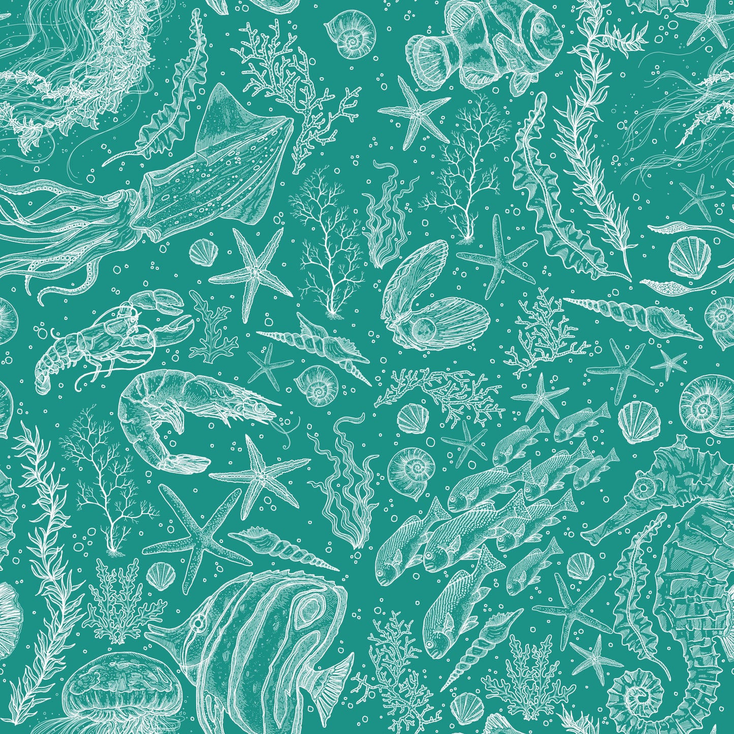 Turquoise Ocean Children's Cotton Jersey Leggings