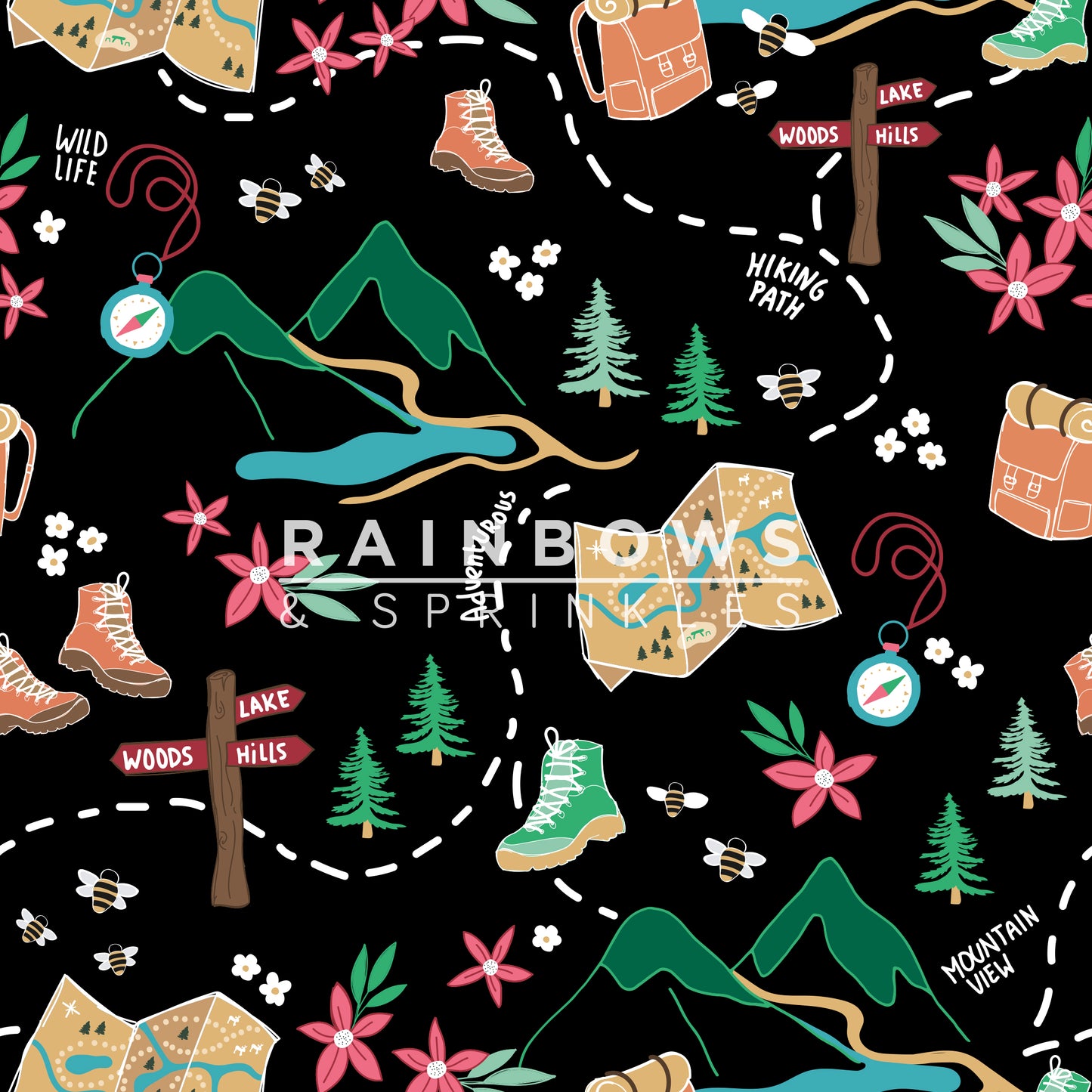 Black Hiking/Walking Sports Bra