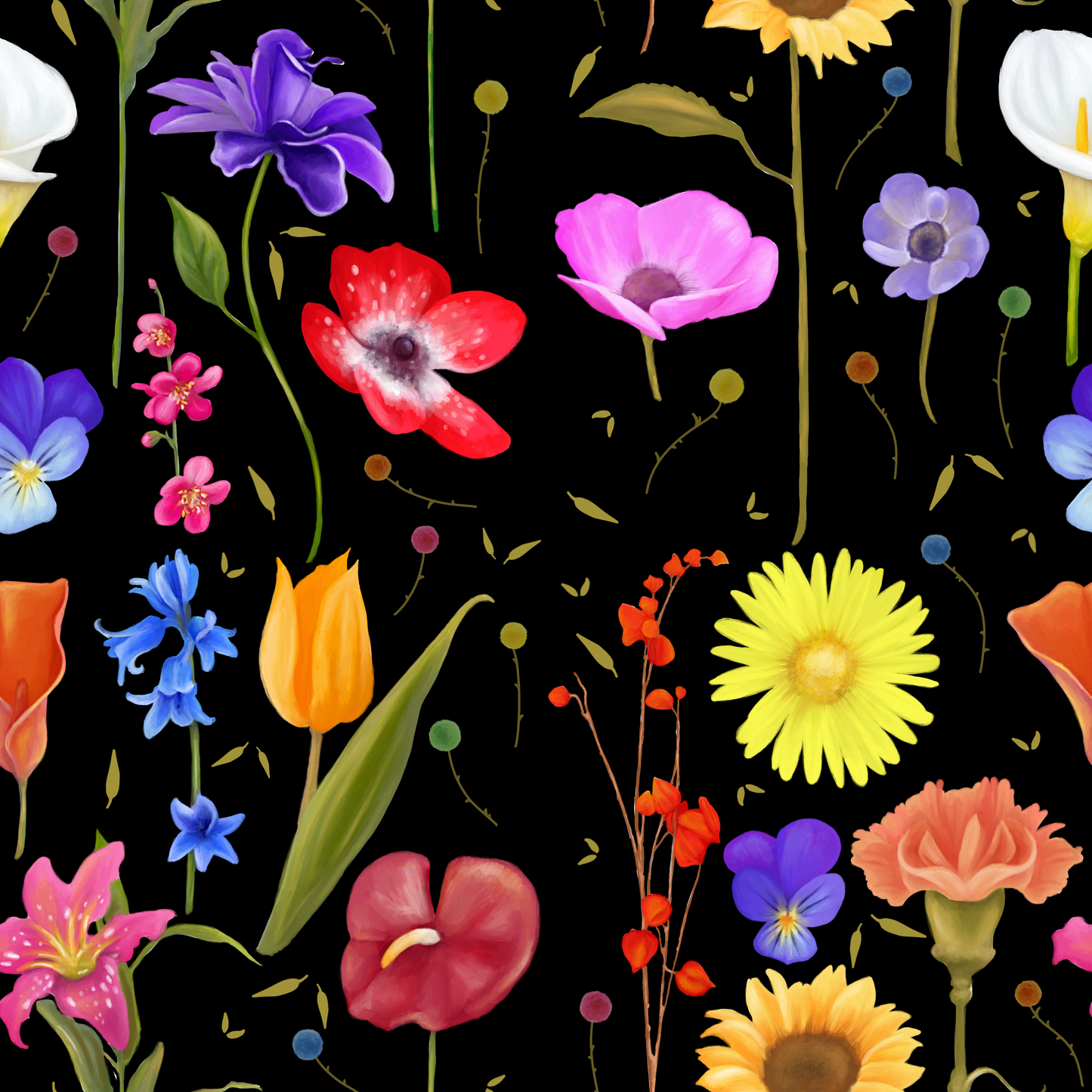 Happy Flowers Children's Cotton Jersey Leggings