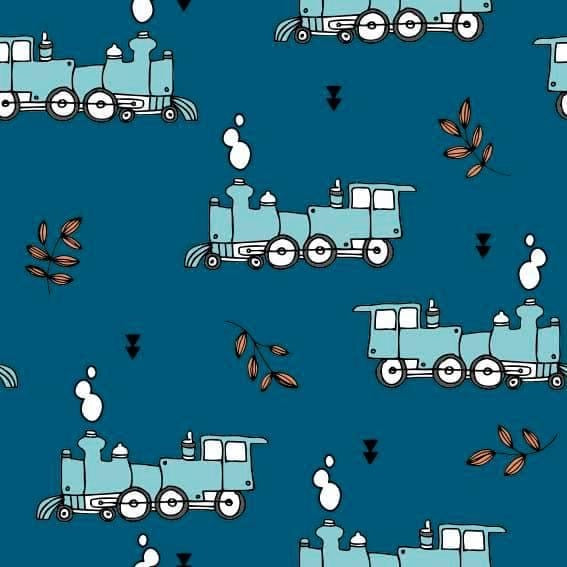 Blue Trains Children's Cotton Jersey Leggings