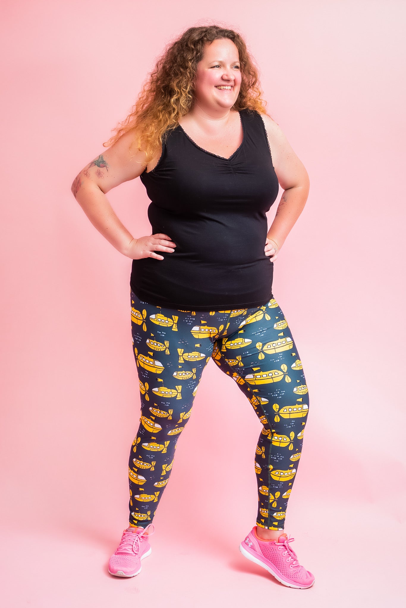 Last Chance - Submarine Women’s Activewear Leggings - Size 6-8 - Waistband Pocket - Tall 33" Legging Length