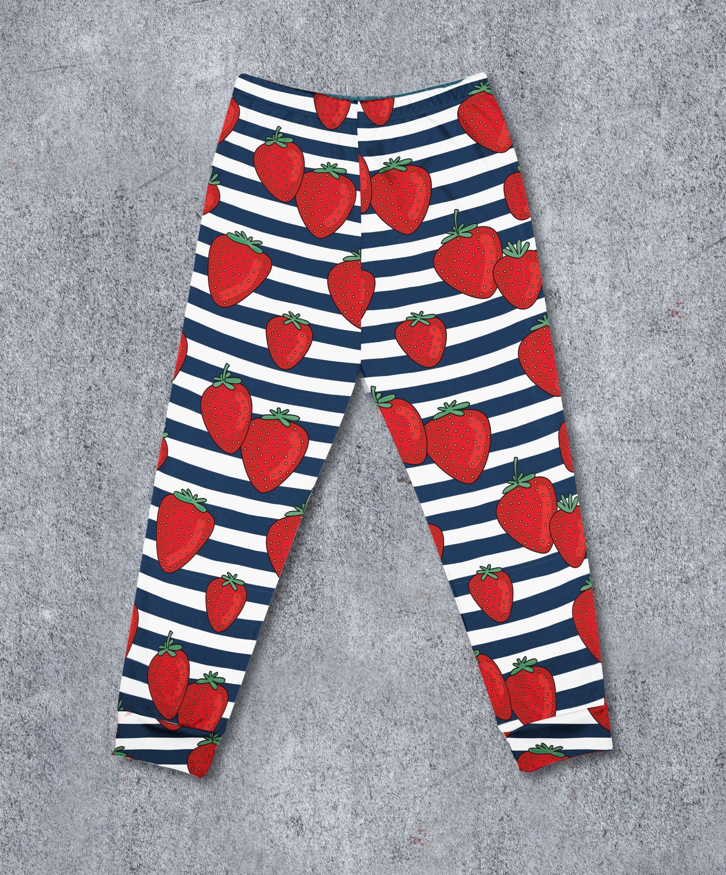 Strawberry & Stripes Children's Cotton Jersey Leggings
