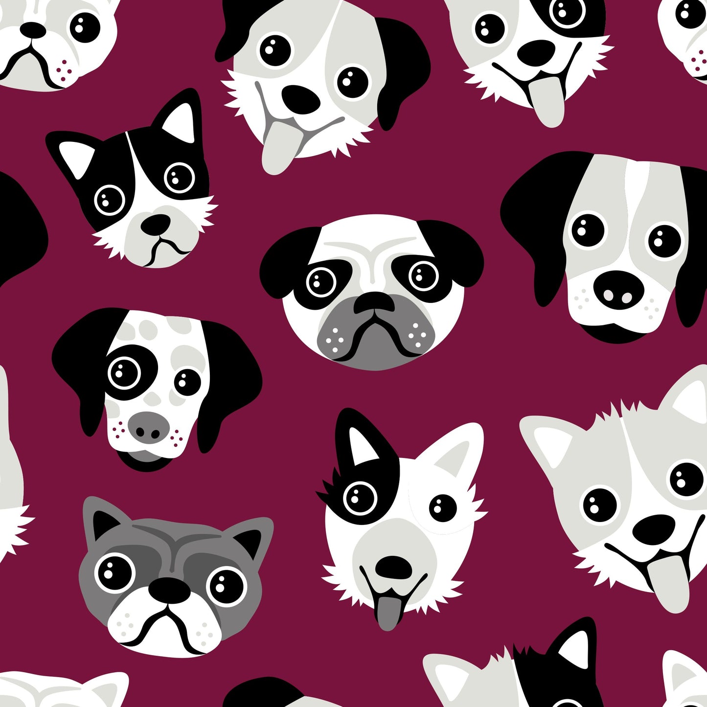 Burgundy Dogs Children's Cotton Jersey Leggings