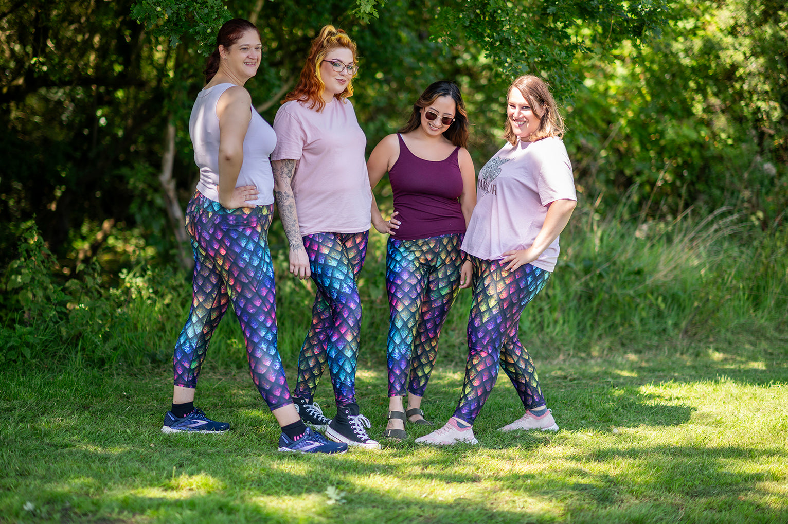 Rainbow Dragon Scales Women's Activewear Leggings