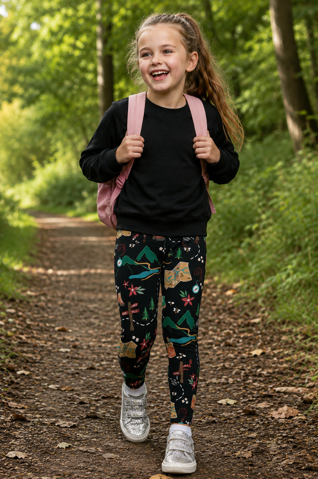 Black Hiking / Walking Children's Active Leggings