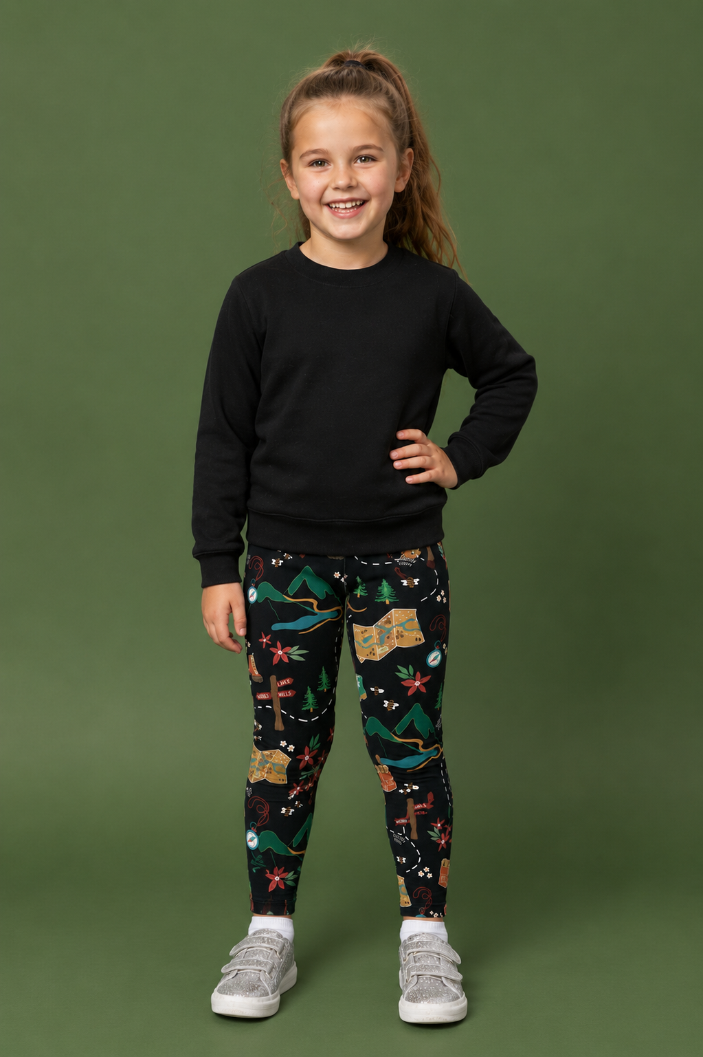 Black Hiking / Walking Children's Active Leggings