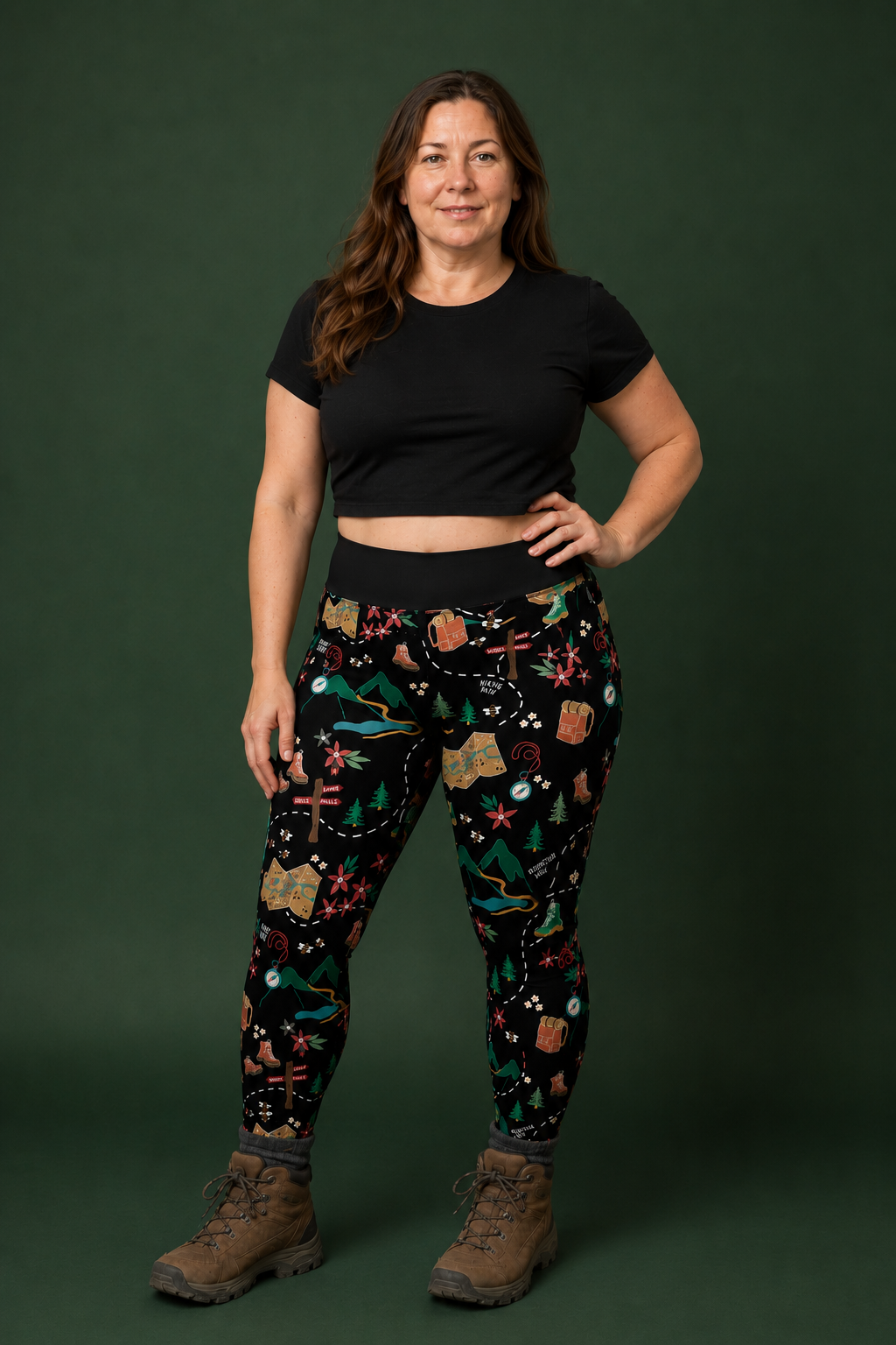 Black Hiking / Walking Women's Activewear Leggings