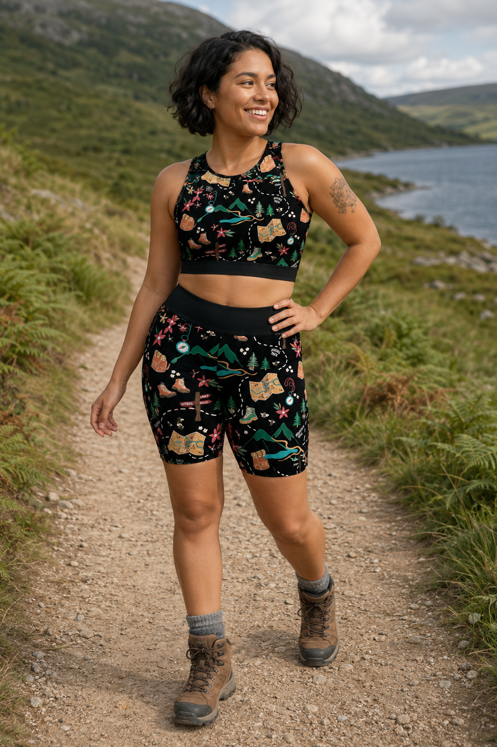 Black Hiking / Walking Women's Active Shorts