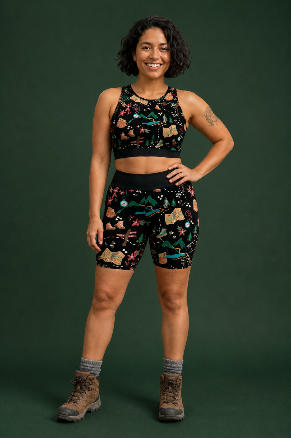 Black Hiking / Walking Women's Active Shorts