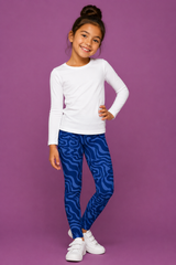 Sapphire Ripple Children's Active Leggings