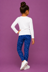 Sapphire Ripple Children's Active Leggings