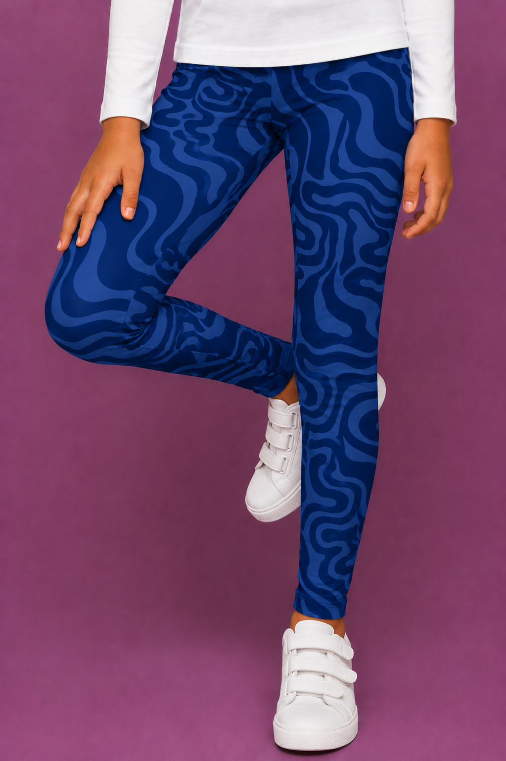 Sapphire Ripple Children's Active Leggings