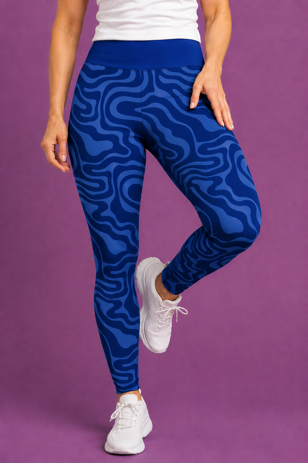 Sapphire Ripple Women's Activewear Leggings