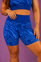Sapphire Ripple Women's Active Shorts