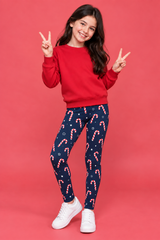 Candy Canes Children's Active Leggings