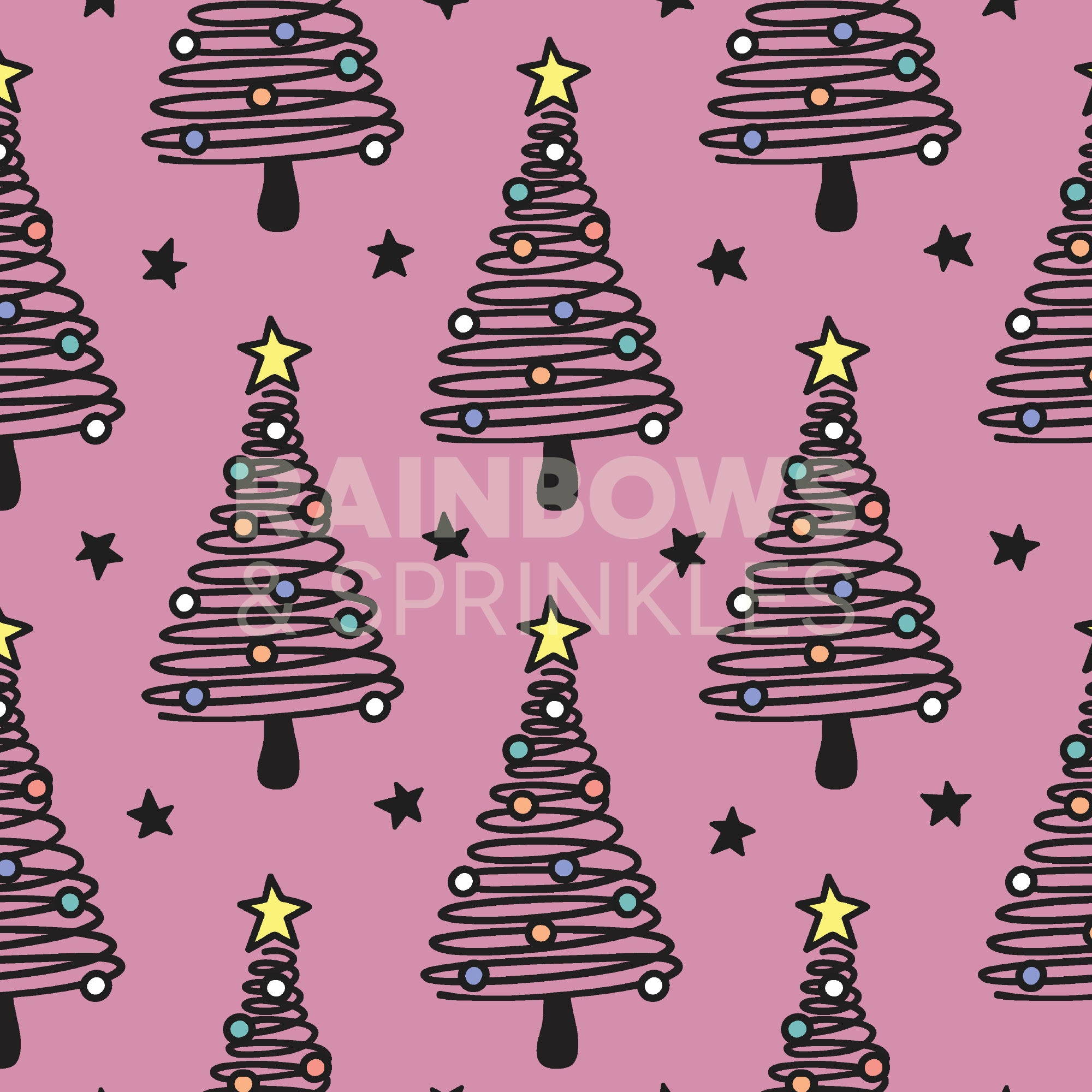 Pink Christmas Trees Women's Activewear Leggings