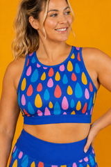 Colourful Raindrops Womens Sports Bra