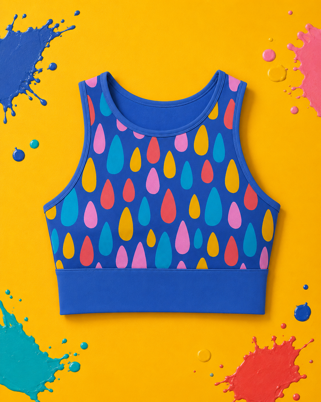 Colourful Raindrops Womens Sports Bra