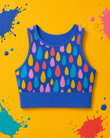 Colourful Raindrops Womens Sports Bra