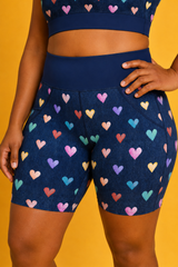 Colourful Hearts Women's Active Shorts
