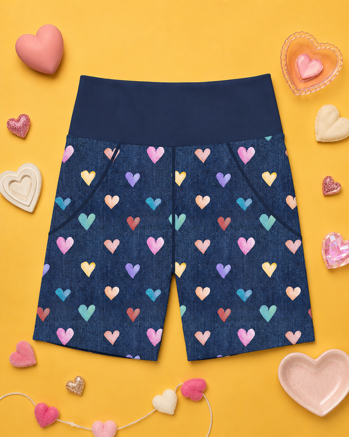 Colourful Hearts Women's Active Shorts