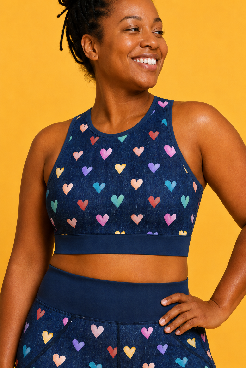 Colourful Hearts Sports Bra