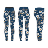 Navy Daisies Women's Activewear Leggings