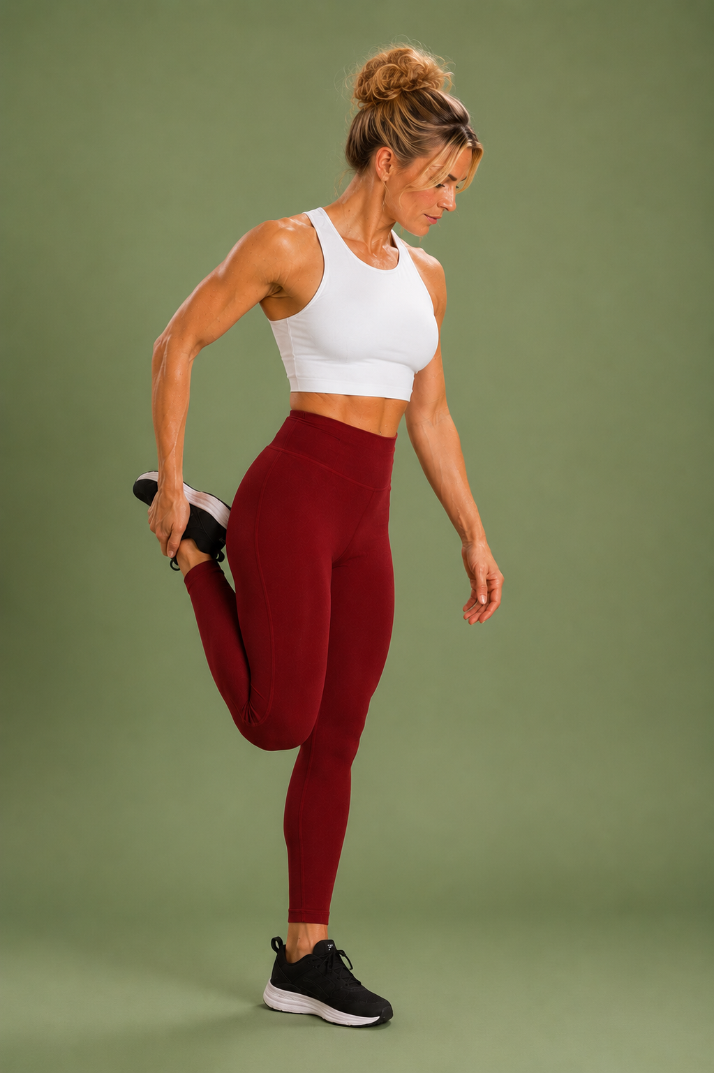 High Performance Dark Cherry Women's Activewear Leggings