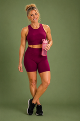High Performance Dark Cherry Women's Active Shorts