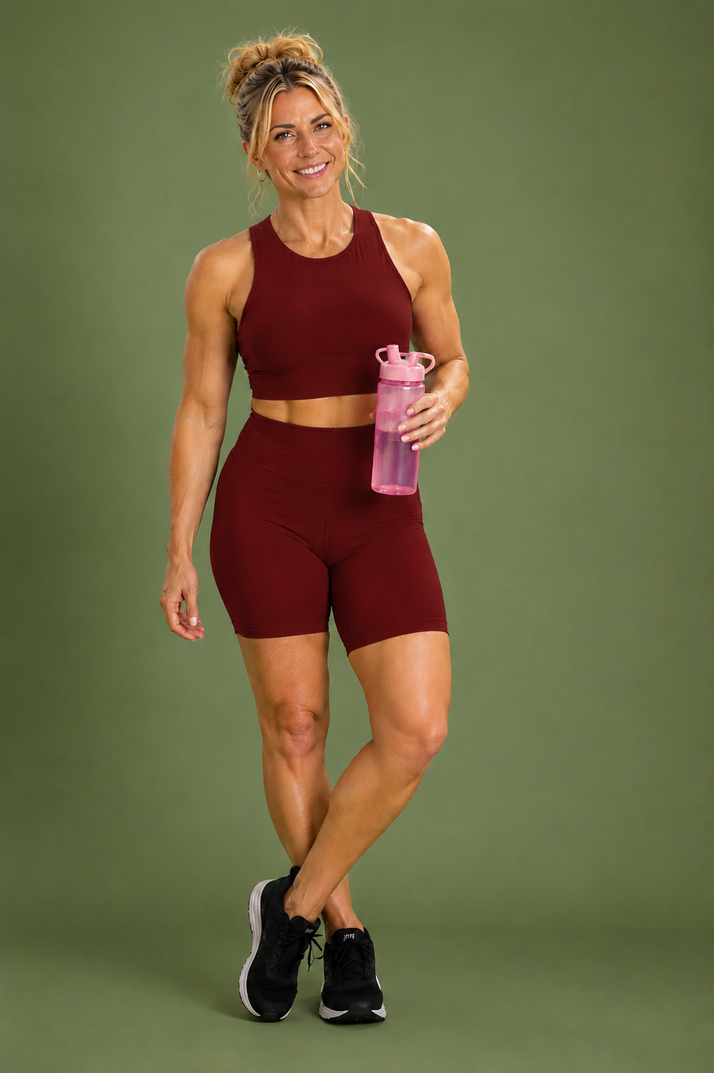 High Performance Dark Cherry Sports Bra