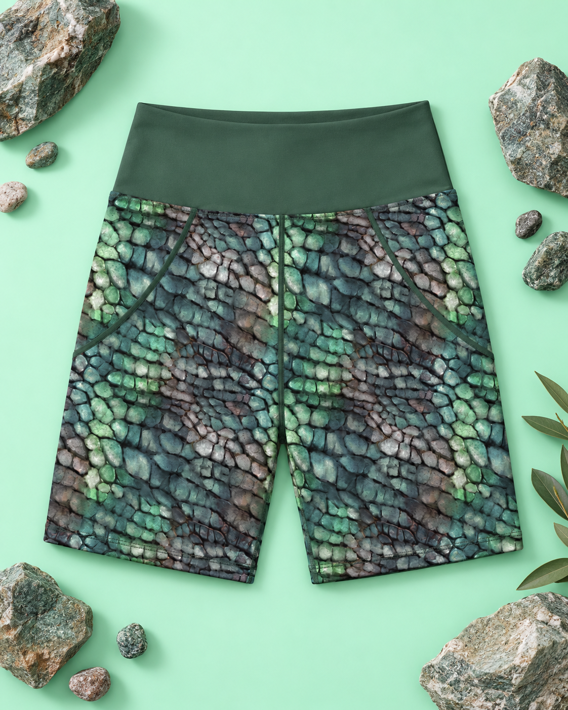 Dino Scales Women's Active Shorts