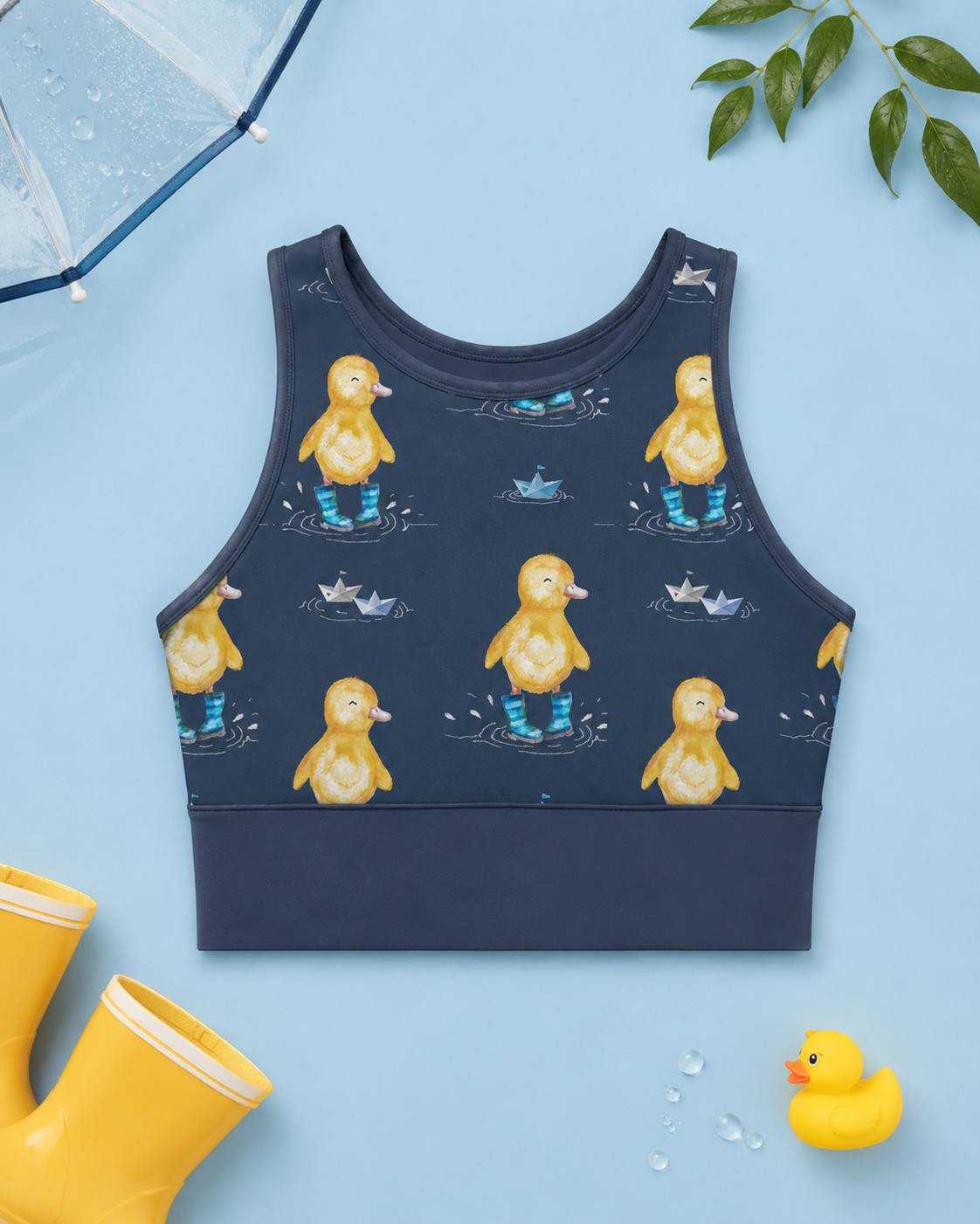 Ducklings in Wellies Sports Bra