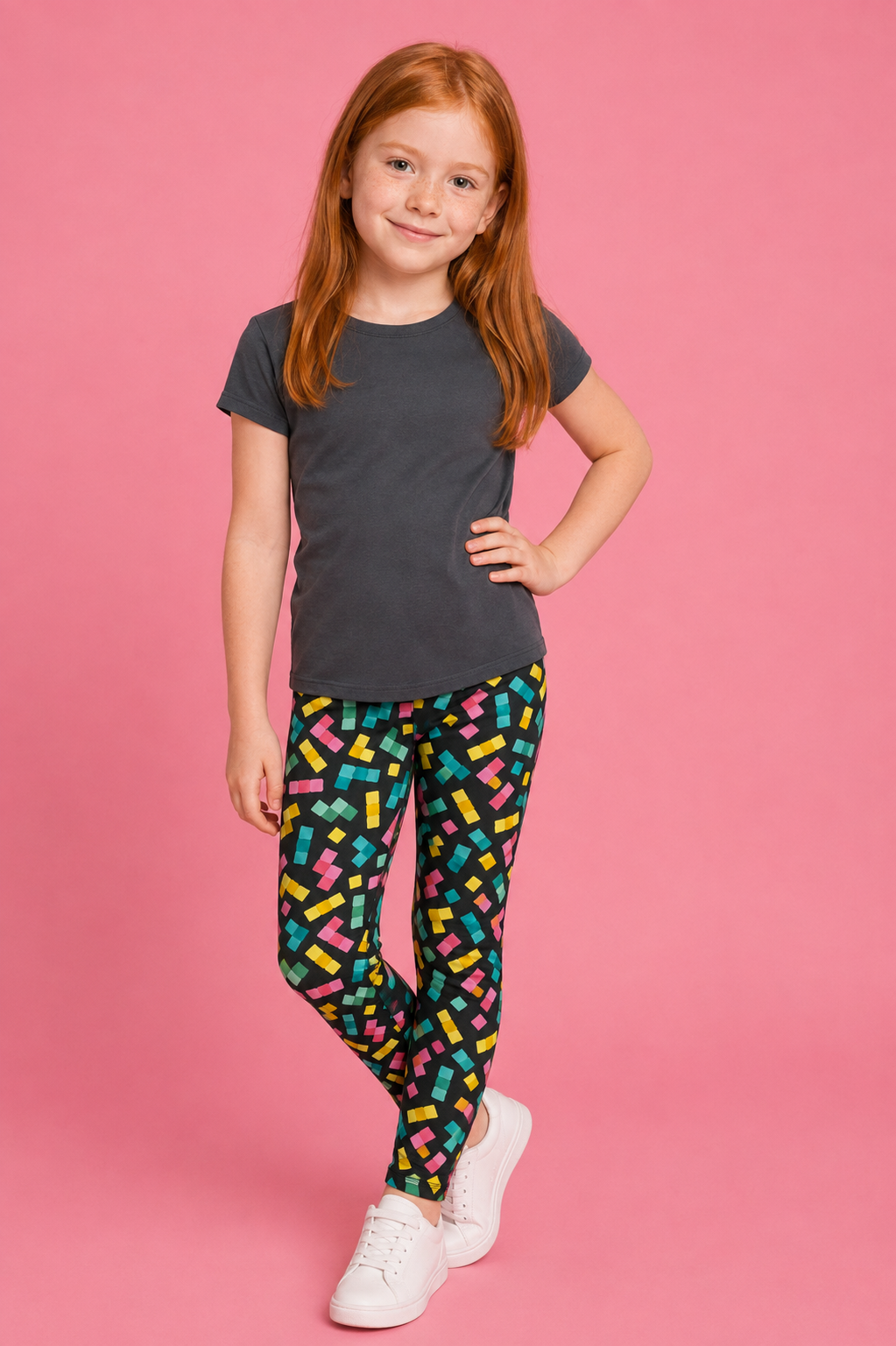 Falling Blocks Children's Active Leggings