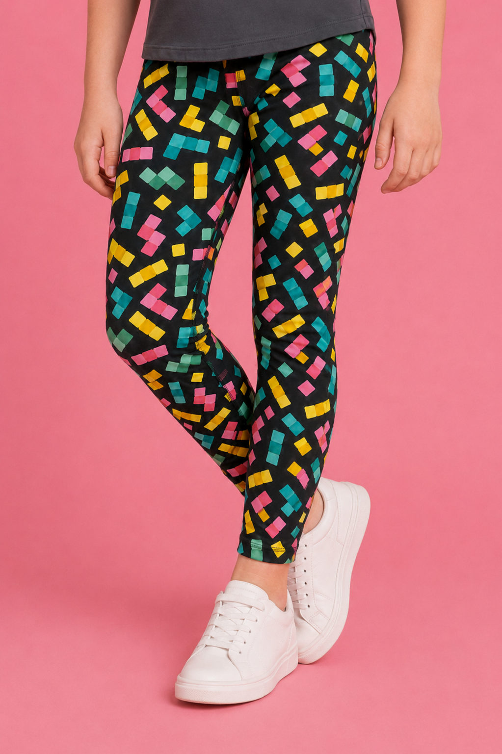 Falling Blocks Children's Active Leggings