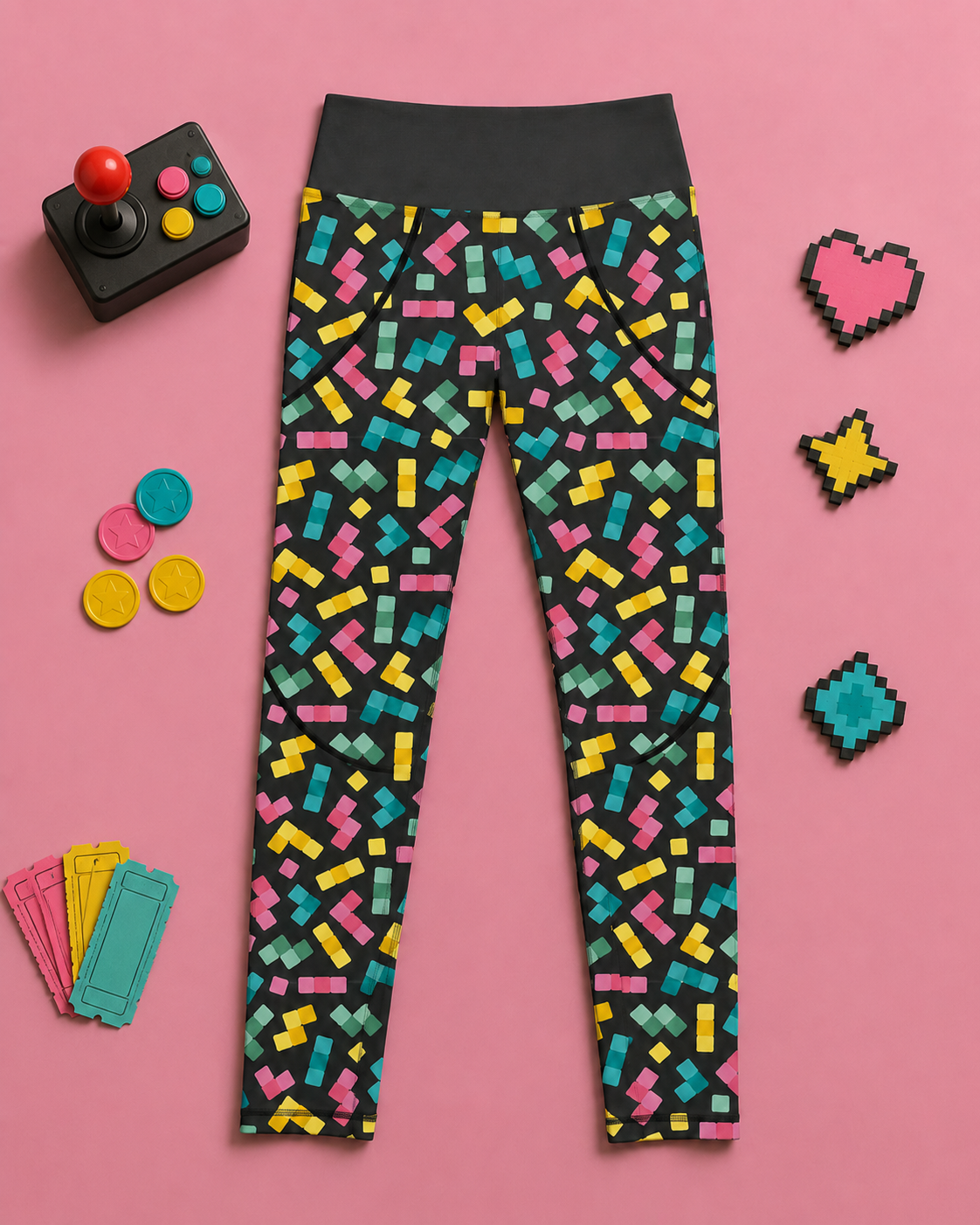 Falling Blocks Children's Active Leggings