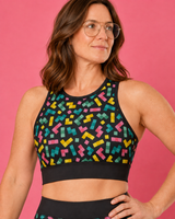 Falling Blocks Womens Sports Bra