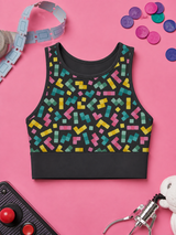 Falling Blocks Womens Sports Bra