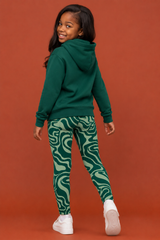 Emerald Ripple Children's Active Leggings