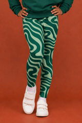 Emerald Ripple Children's Active Leggings