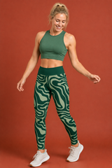 Emerald Ripple Women's Activewear Leggings