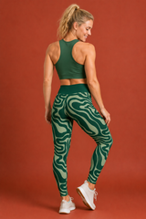 Emerald Ripple Women's Activewear Leggings