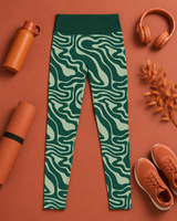 Emerald Ripple Women's Activewear Leggings
