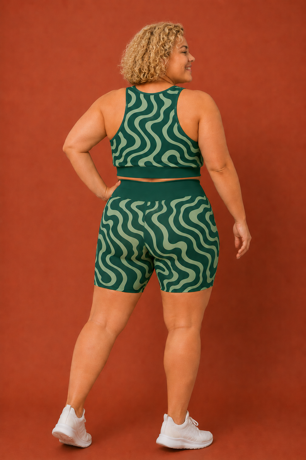 Emerald Ripple Women's Active Shorts
